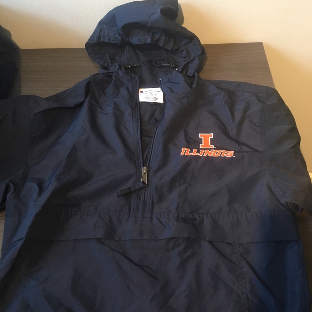 ILLINOIS quarter zip windbreaker hoodie